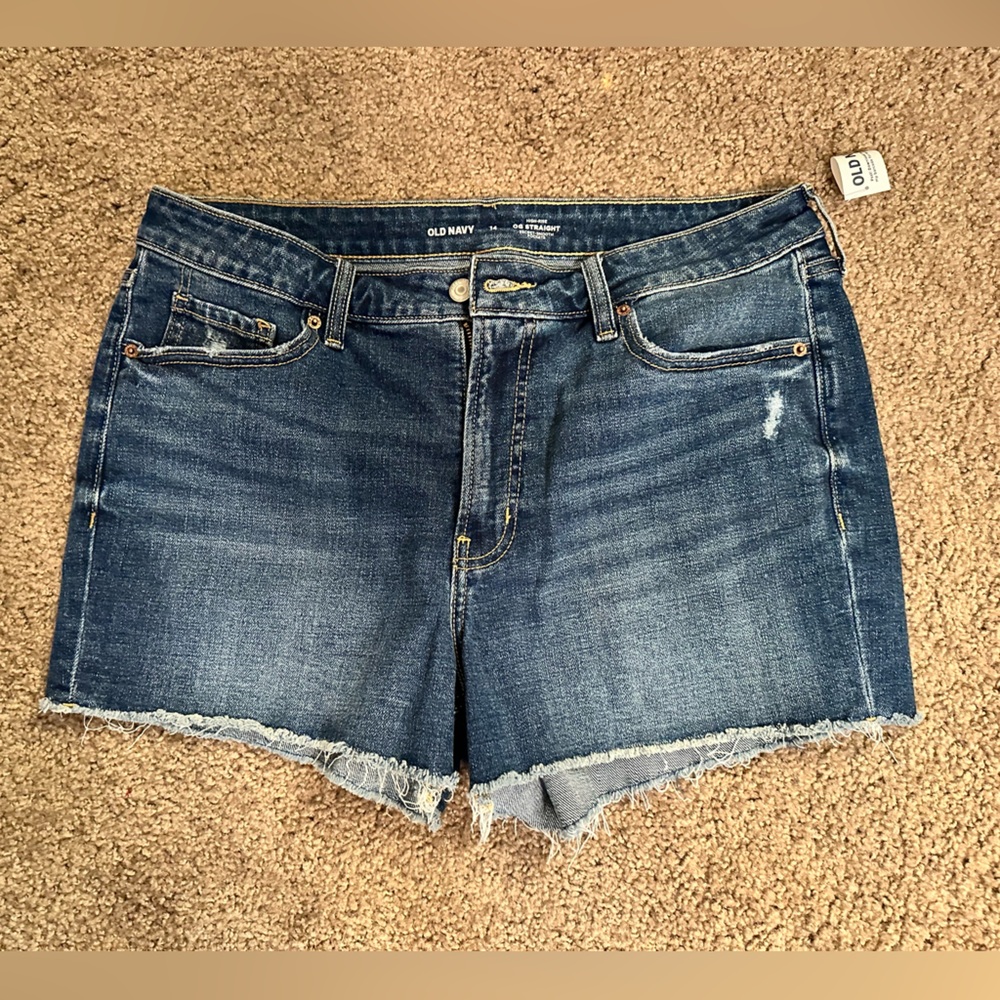 NWT Old Navy Women's Classic Blue Jean Shorts High Rise OG Straight